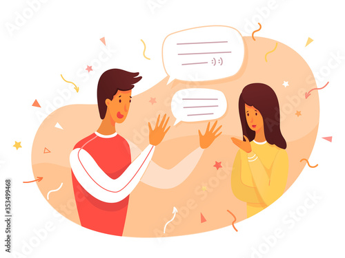 Vector cute illustration of extrovert man