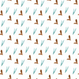 Cute brown and turquoise hearts on a white background. Textural seamless square pattern. Print for fabrics, cards, textiles, wrapping paper, banners, packaging, covers, wallpapers.