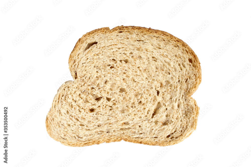One slice of bread isolated on white background. One slice of bread isolated on white background.