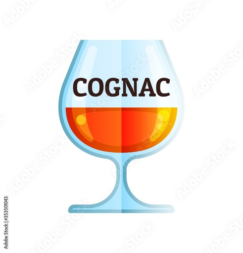 vector cognac whiskey icon Flat alcohol drink
