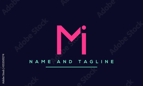 Alphabet letters monogram icon logo MI or IM