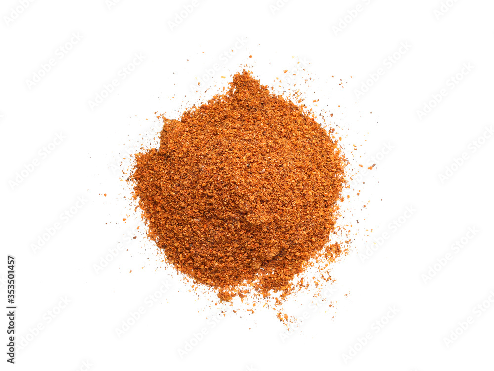 Red pepper powder isolated on white background. Dry and grinded Red pepper powder isolated on white background. Dry and grinded