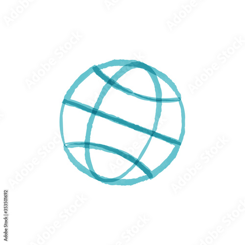 Globe hand drawn earth on w...