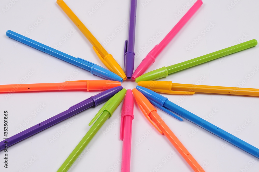 colored pencils isolated on white background colored pencils isolated on white background