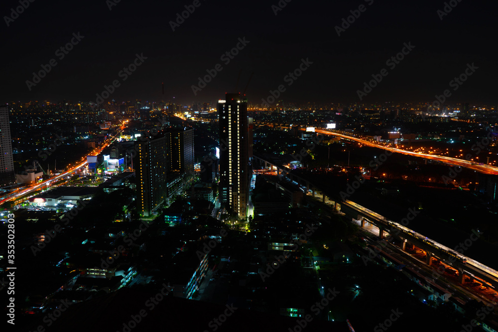 night view of the city in bangkok