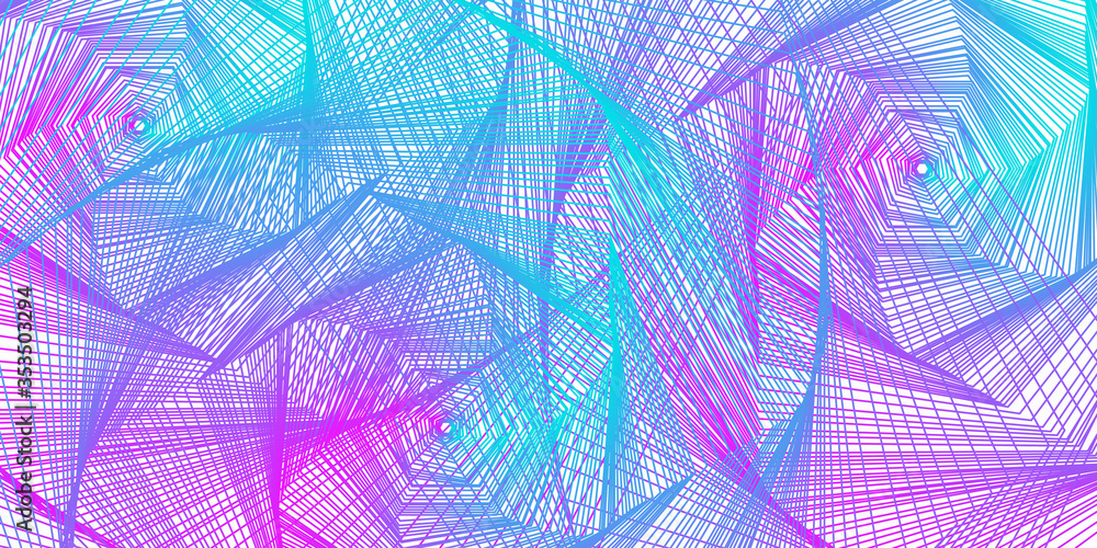 Bright neon abstract geometric magenta cyan background