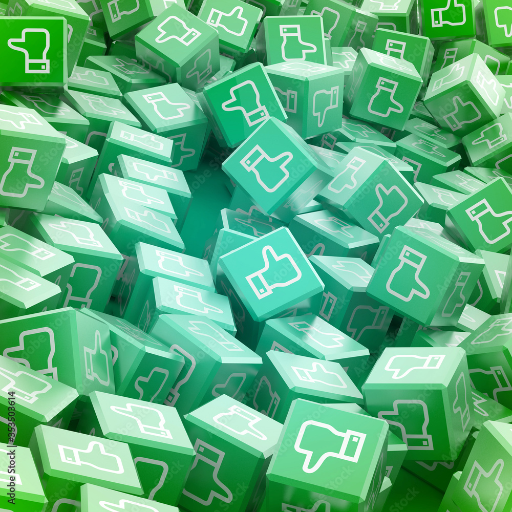 Like and unlike icons, social media concepts, 3d rendering Like and unlike icons, social media concepts, 3d rendering