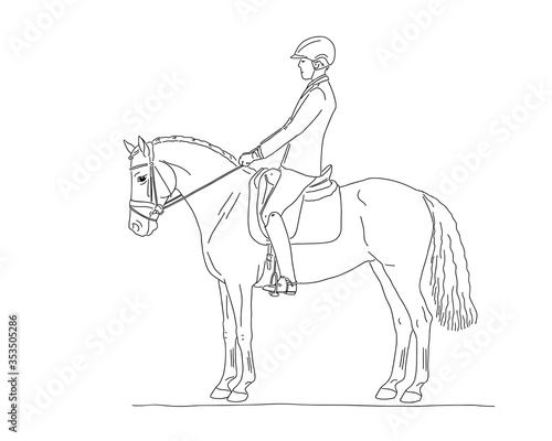 Sport pony and young rider ridden in the show ring.