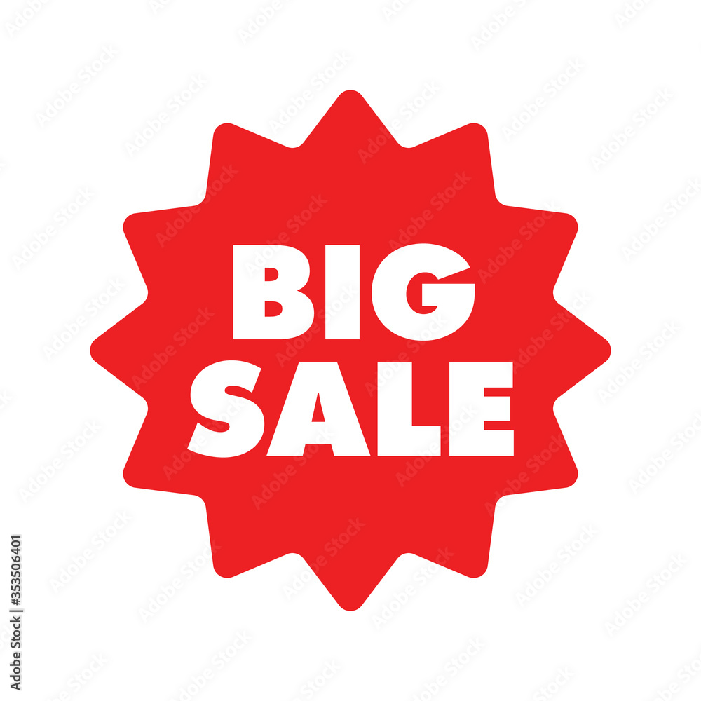Big sale red label. Sticker for shop product tags. Vector design element. Big sale red label. Sticker for shop product tags. Vector design element.