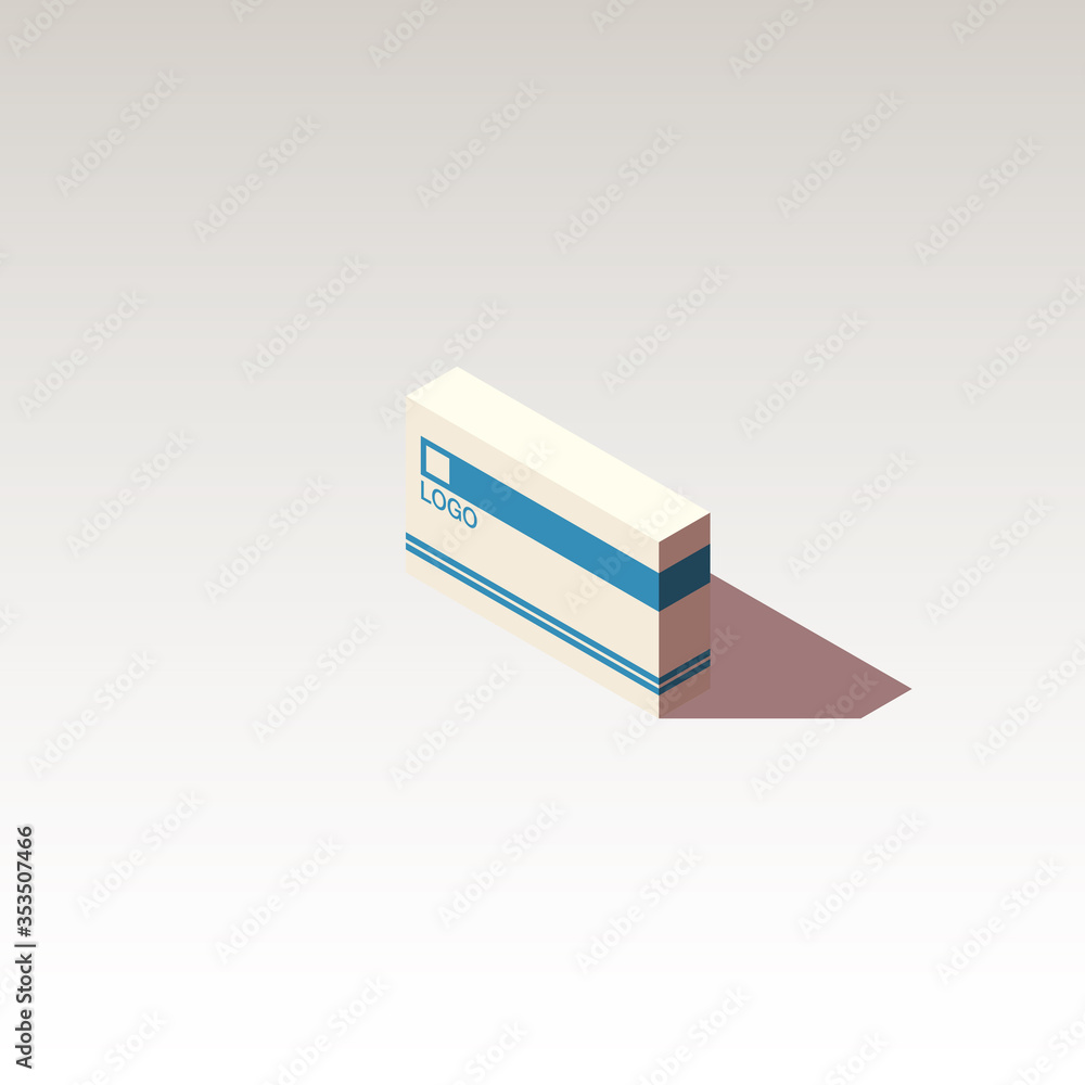 Cosmetic cream in box isometry Shopping Online isometric on Website or Mobile Application Concept Marketing and Digital marketing. view isometry box isolated on white table isometric Cosmetic cream in box isometry Shopping Online isometric on Website or Mobile Application Concept Marketing and Digital marketing. view isometry box isolated on white table isometric