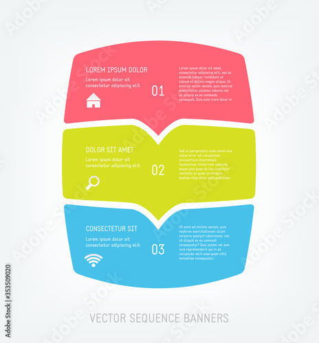 Colorful banners, infographic, sequence
