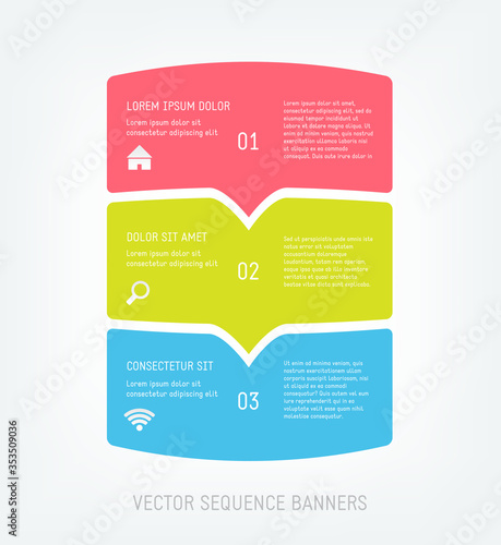 Colorful banners, infographic, sequence