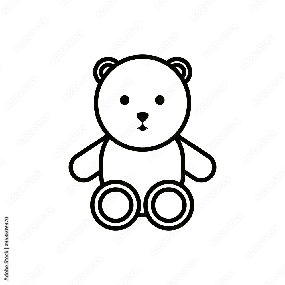 Obraz premium teddy bear line icon, vector illustration