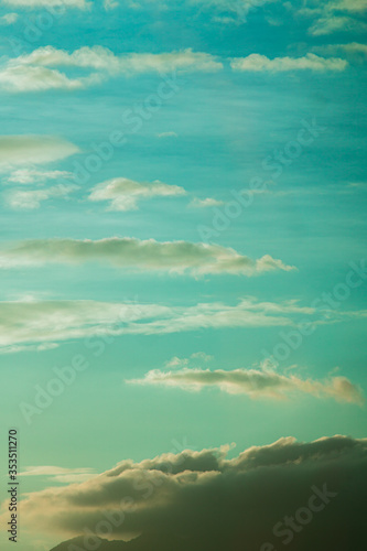 Clouds on Teal Sky