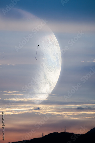 Exo-planet over mountains