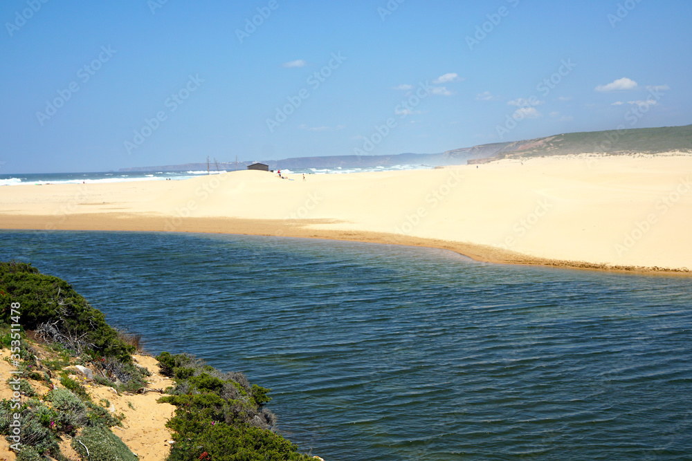 Bordeira Beach - praia da Bordeira - at the Algarve west coast near Carrapateira
