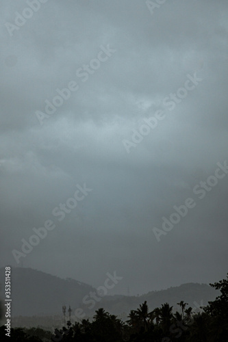 storm clouds over the mountains