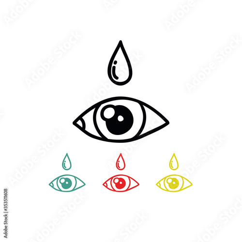 eye drops doodle icon, vector illustration