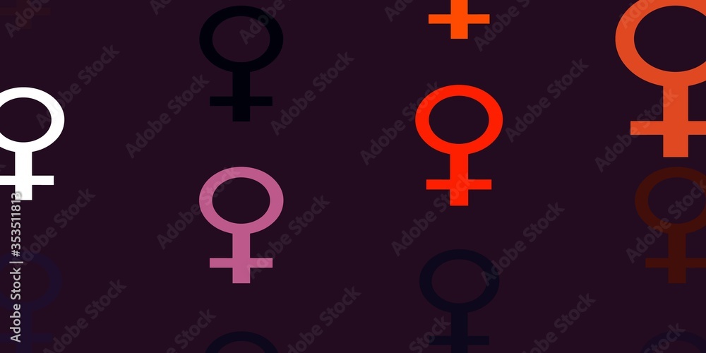 Light Pink, Yellow vector background with woman symbols. Light Pink, Yellow vector background with woman symbols.
