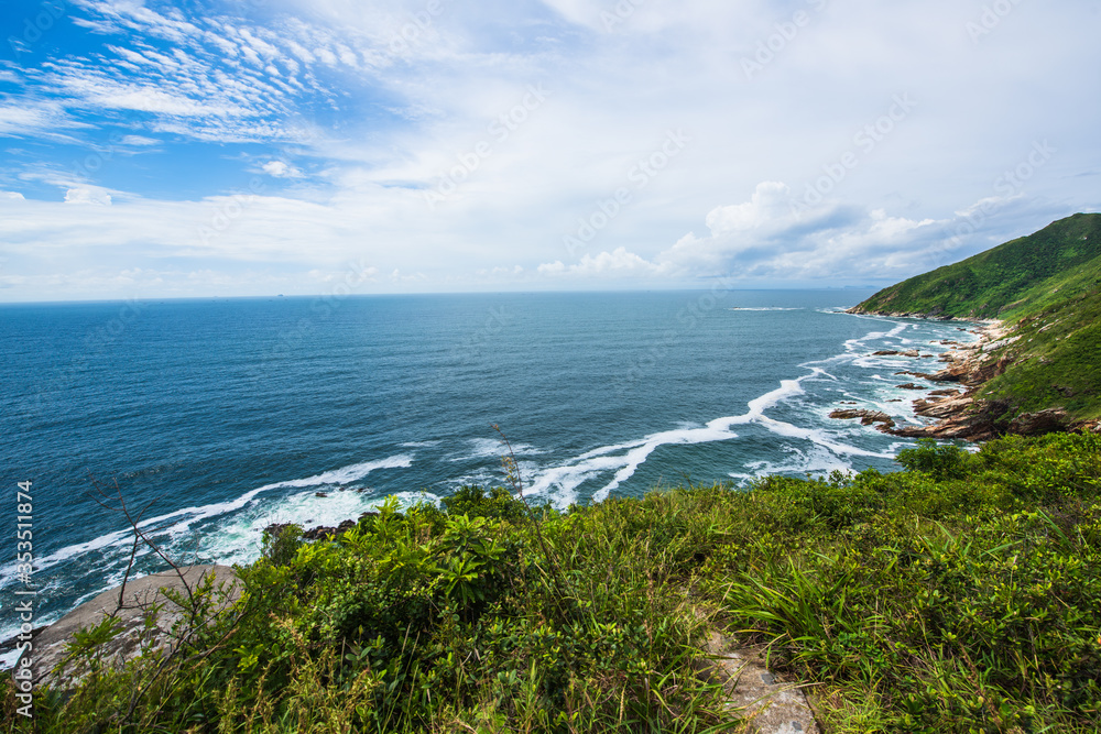 The blue sea and blue sky of Xiyong Dapeng, Shenzhen, China The blue sea and blue sky of Xiyong Dapeng, Shenzhen, China