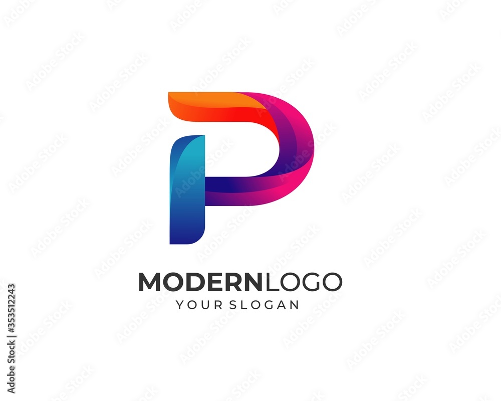 Modern Letter P Logo Design Template Modern Letter P Logo Design Template