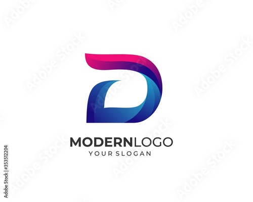 Modern Letter D Logo Design Template