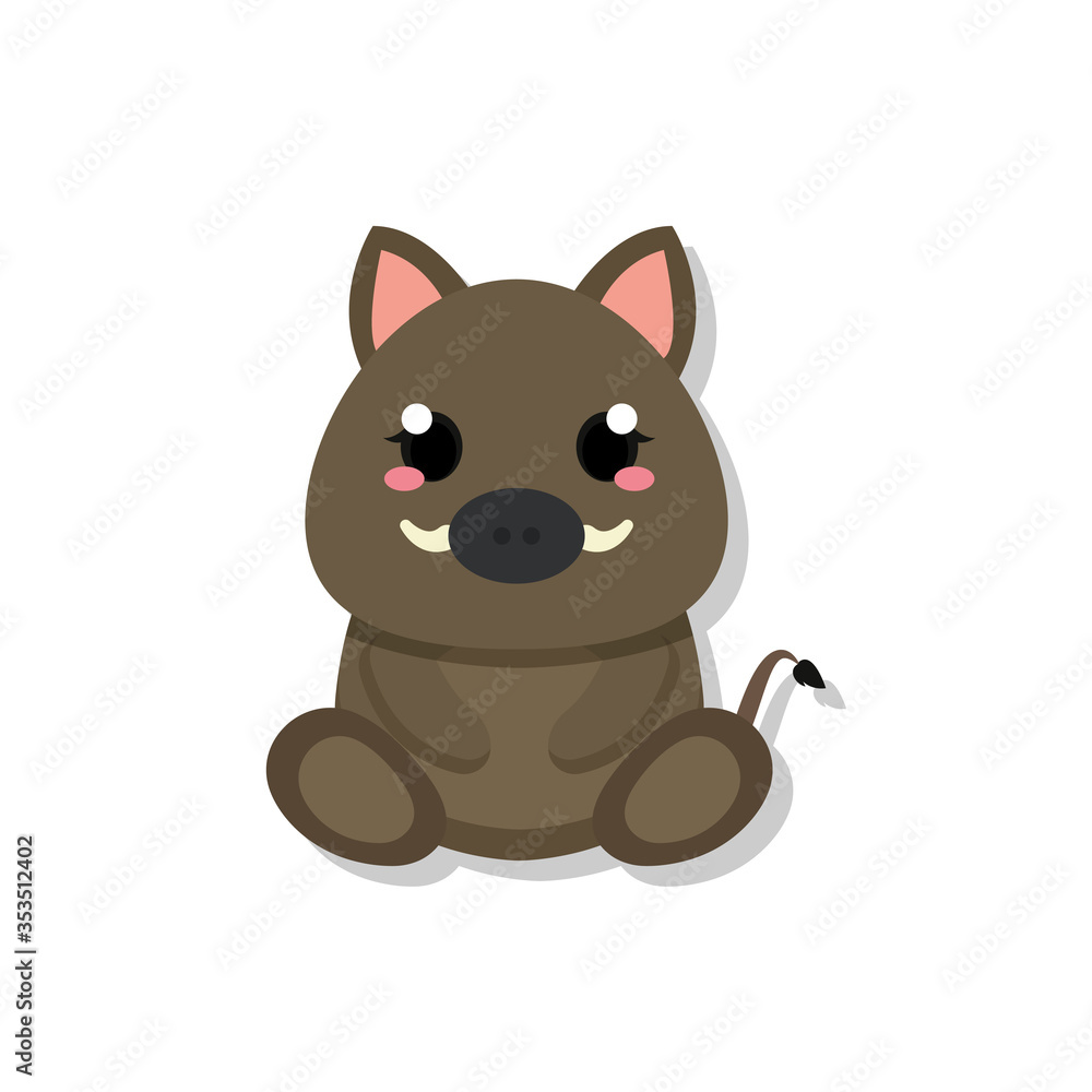 Fototapeta premium Isolated baby wild pig