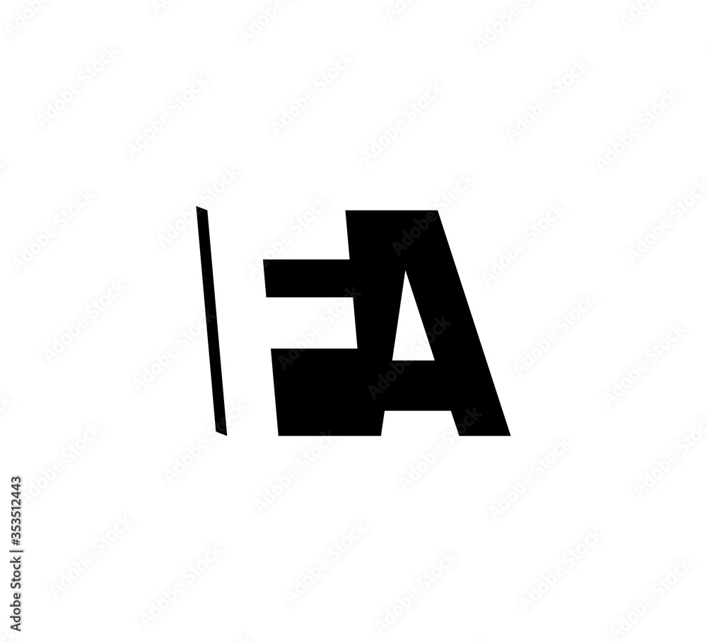 Initial letters Logo black positive/negative space FA Initial letters Logo black positive/negative space FA