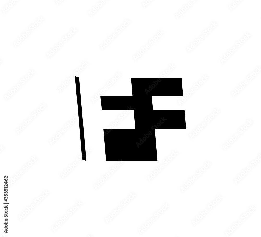Initial letters Logo black positive/negative space FF Initial letters Logo black positive/negative space FF
