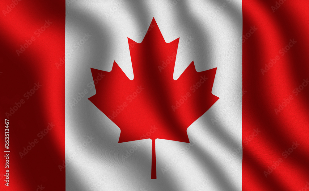 Image of the waving flag Canada (3D rendering) Image of the waving flag Canada (3D rendering)