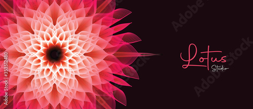 Lotus yoga studio banner 3d sacred geometry flower