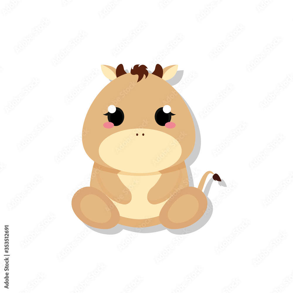 Fototapeta premium Isolated cute baby cow