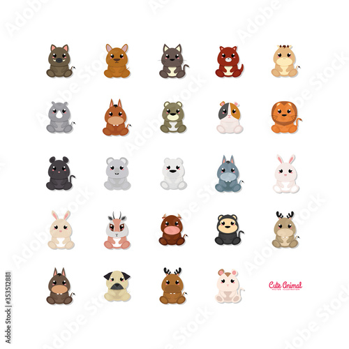 Set of cute animals