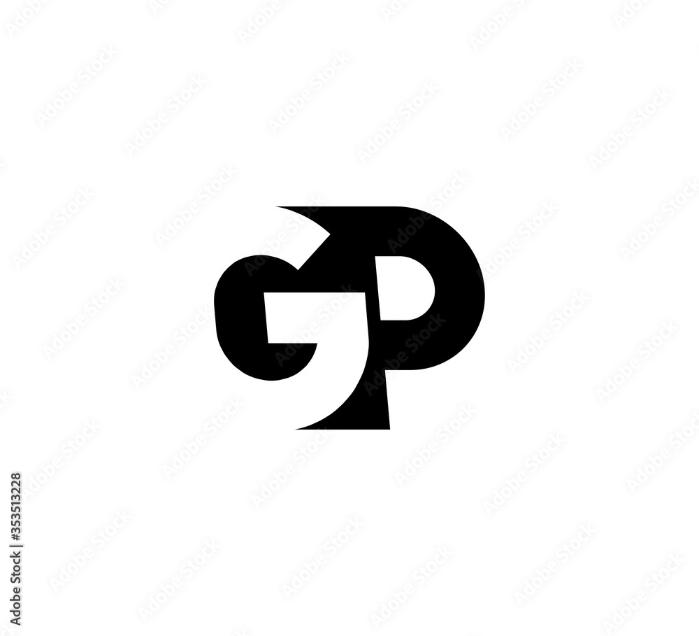 Initial letters Logo black positive/negative space GP Initial letters Logo black positive/negative space GP