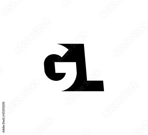 Initial letters Logo black positive/negative space GL