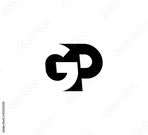 Initial letters Logo black positive/negative space GP