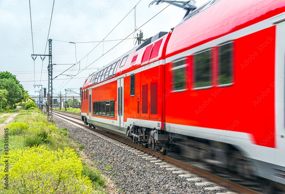 High-speed electric railway train . Modern high speed train