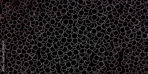 Dark Pink, Yellow vector background with bubbles. Abstract decorative design in gradient style with bubbles. Pattern for wallpapers, curtains.