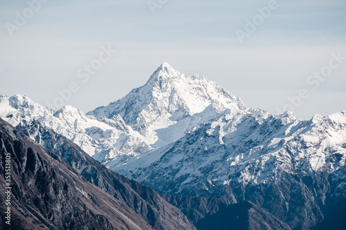 Mountain Landscape Blue Sky, New Zealand Landscape, Mountains Nature Backgrou...