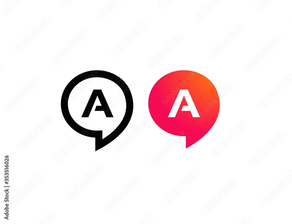 Letter A Chat Talk Logo Design Template Vector Letter A Chat Talk Logo Design Template Vector