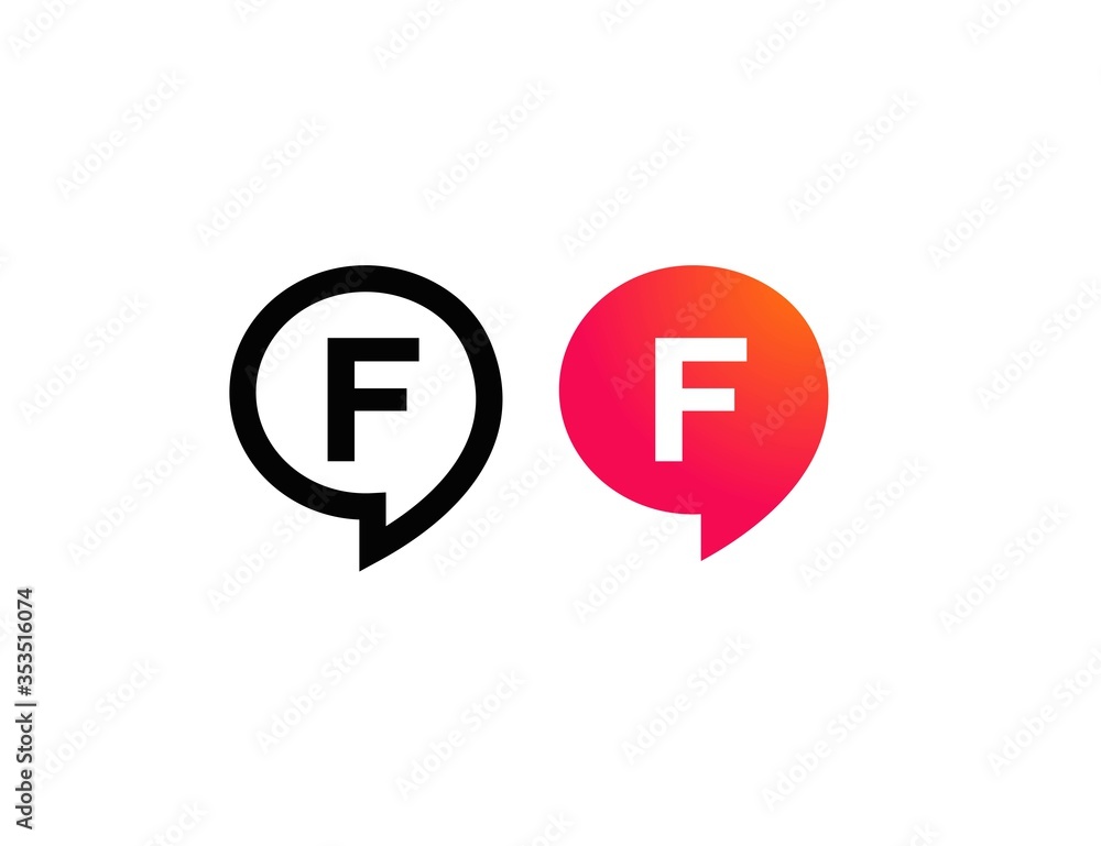Letter F Chat Talk Logo Design Template Vector Letter F Chat Talk Logo Design Template Vector