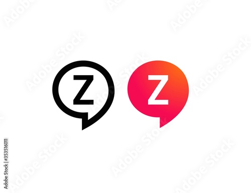 Letter Z Chat Talk Logo Design Template Vector 