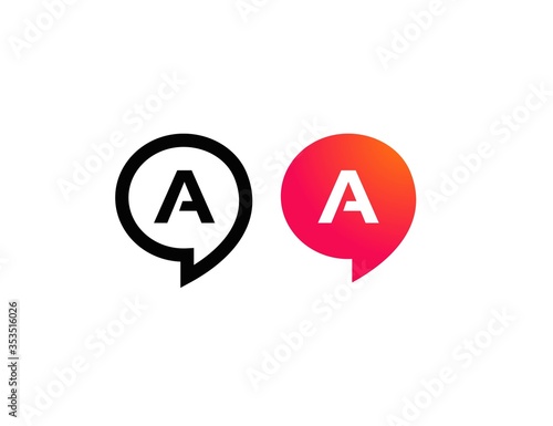 Free Download Letter A Chat Talk Logo Design Template Vector  - GFXLoad