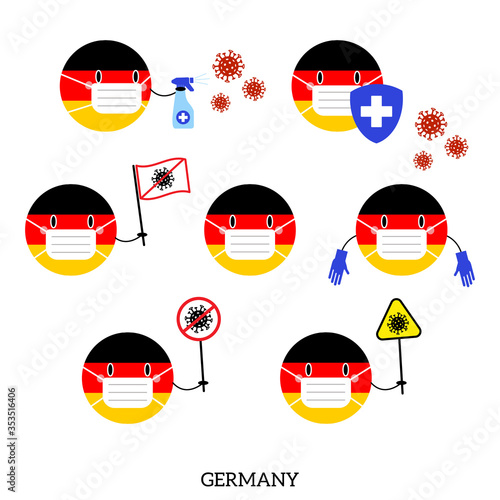 Set of Germany Country Balls Icons.  photo
