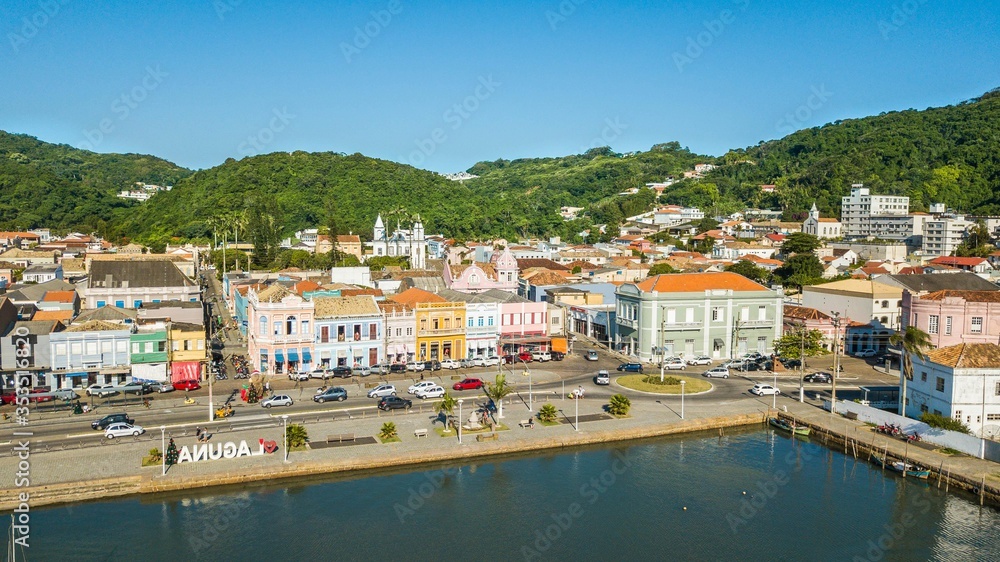 Laguna - SC. Aerial view of the historic center of Laguna - Santa Catarina - Brazil