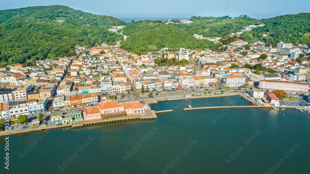 Laguna - SC. Aerial view of the historic center of Laguna - Santa Catarina - Brazil