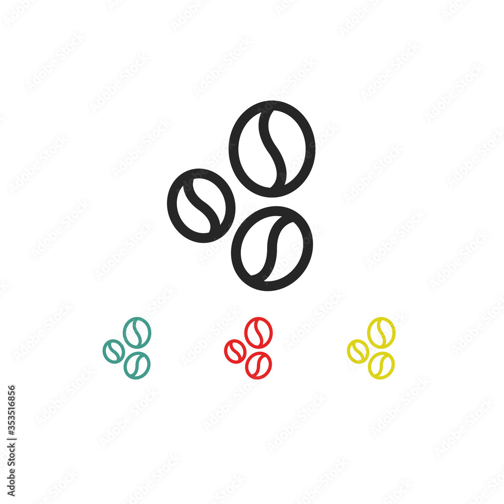 Naklejka premium coffee beans line icon, vector illustration