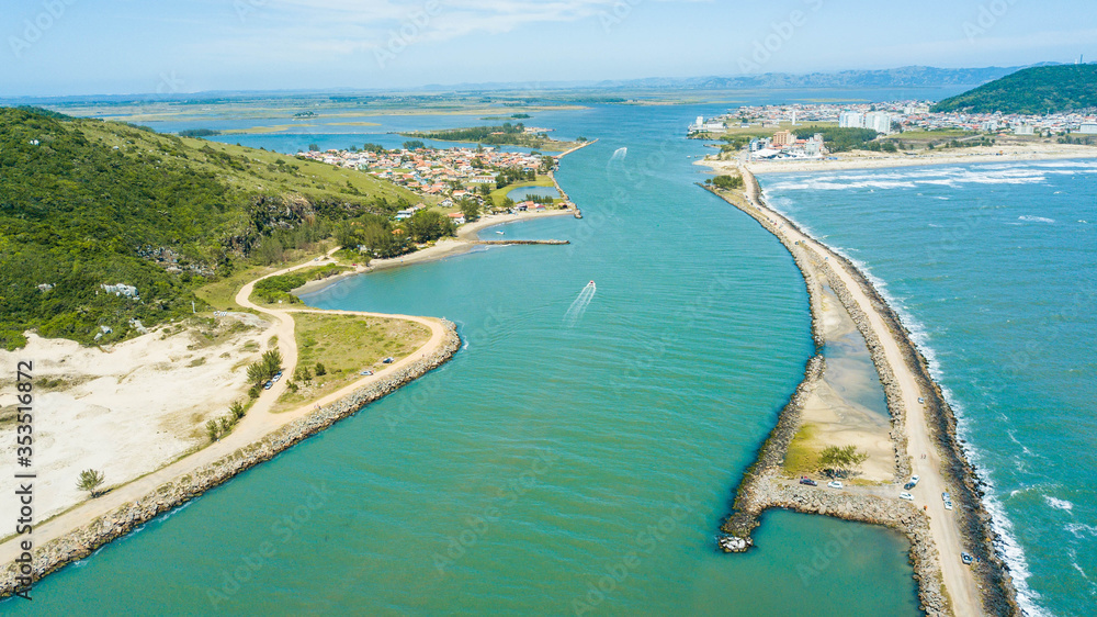 Laguna - SC. Aerial view of Laguna channel - Santa Catarina - Brazil