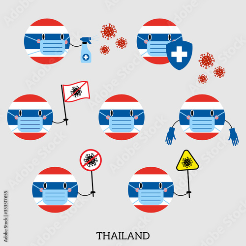 Free Download Set of Thailand Country Balls Icons - GFXLoad