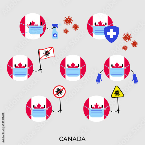Set of Canada Country Balls Icons photo